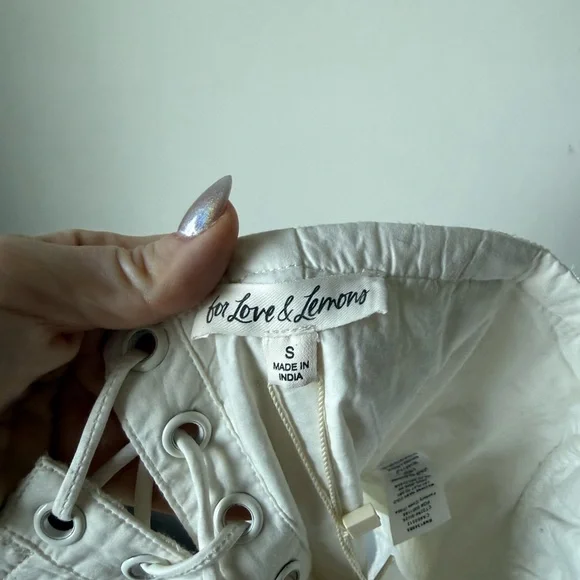 For Love & Lemons White Tea Time Corset Top S NWT - Picture 7 of 8